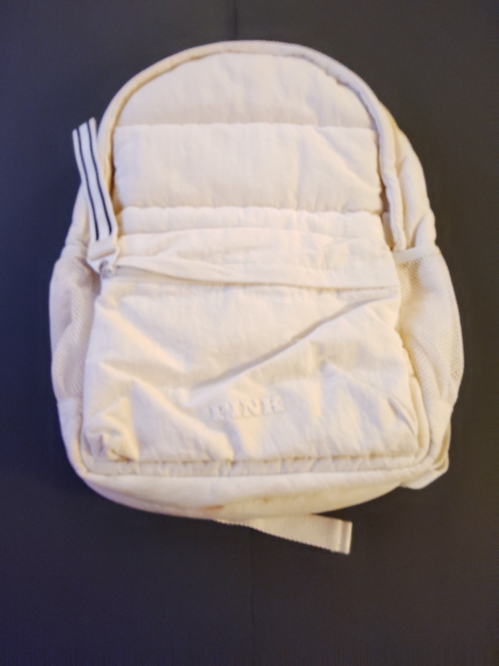 PINK Victoria's Secret Cream Quilted Backpack